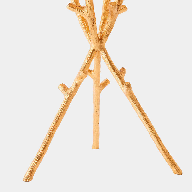 Coral Tripod Table-Gold Leaf