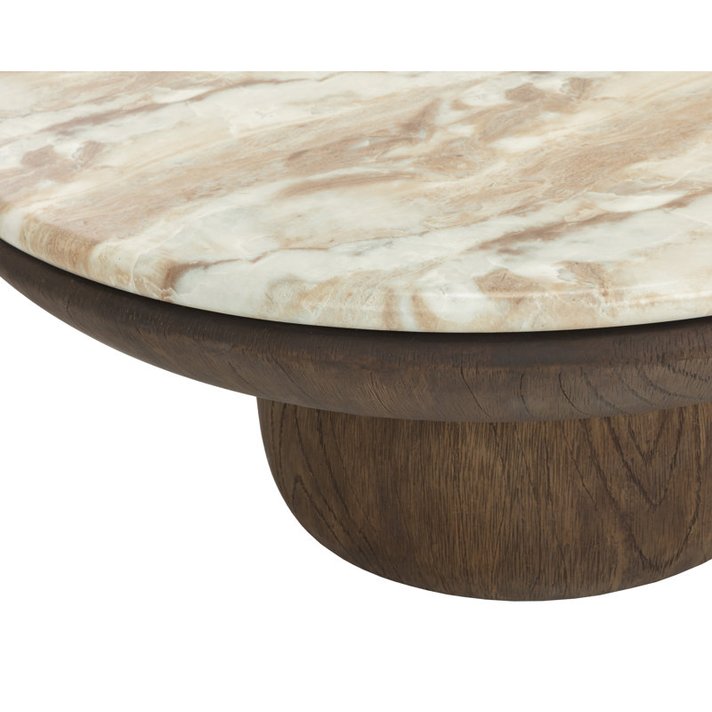 ORULA COFFEE TABLE - MARBLE LOOK - MACCHIATO, 17" H x 40" W x 40" D