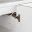 Meuble-lavabo de 35,6 po, style Mid-Century, autoportant, finition peinte, grand espace de rangement, lavabo profond, tablettes réglables, surface d'usure intégrée White Century, blanc, facile à installer