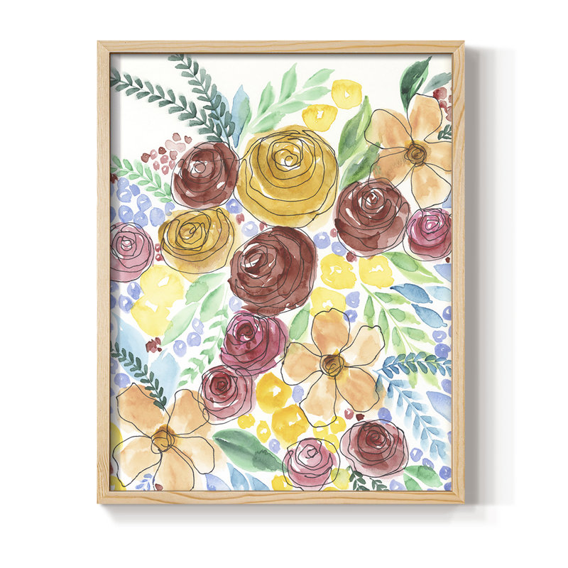 Flower Carousel II, reproduction encadrée - bois massif, H 11 po x l 9 po