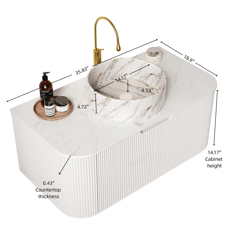 Single Bathroom Vanity with Stone Top