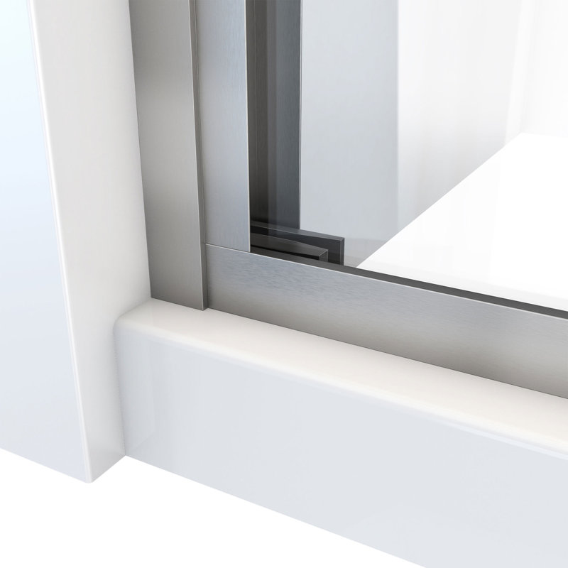 Duet Plus 56" - 60" W x 72" H Double Sliding Semi-Frameless Shower Door, Brushed Nickel