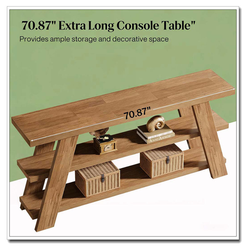 Slim Storage Side Table,3-Tier Console Table