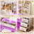 43" Makeup Vanity Desk with Stool and Power Outlet, Glass Top & RGB Light
