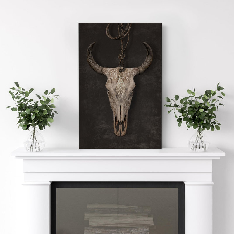 Crâne de Moody, cheval mignon rétro, animaux de la nature, décor de ferme, faune rustique, Toile tendue, H 24 po x l 16 po