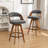 Deherrera Modern Swivel Linen Counter Stool And Bar Stool (Set Of 3)-165949343-165949341