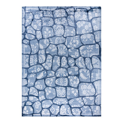 One-of-a-Kind Rectangle 9'1" X 12'3" New Age Silk Area Rug Blue