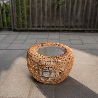 Atilus Round Wicker Outdoor Side Table , 28.74'' in. W 28.74'' in. D