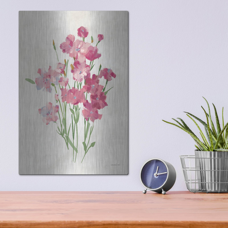Art mural en métal Winston Porter «Impressionist Garden 3 Neutral» par Danhui Nai, H 16 po x l 12 po