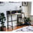 Modern Rustic Writing Desk In Oak With Strong Metal Frame Top And Black Legs For Workspace