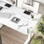Bureau debout à hauteur ajustable en verre trempé, bureau d'ordinateur avec tiroir et charge USB-978523218-977658439