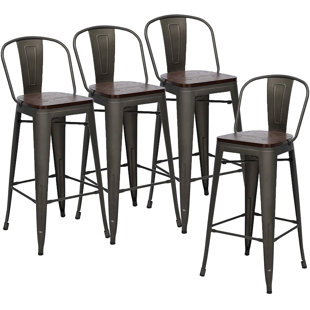 Burney Counter Stool with Metal Frame (Set of 4)