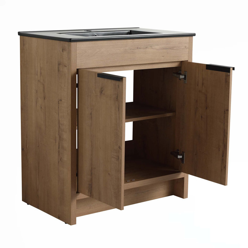 Meuble-lavabo autoportant avec lavabo en céramique