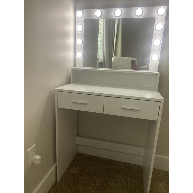 Vanity Desk With Mirror And Lights
