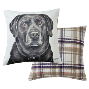 Plaid Beige Square Cushion