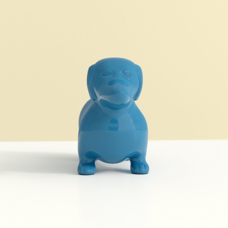 Figurine de chien teckel Arrihanna, Bleu