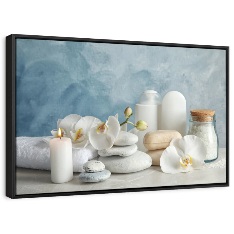 White Spa Essentials Canvas Print, 9" H x 13" W