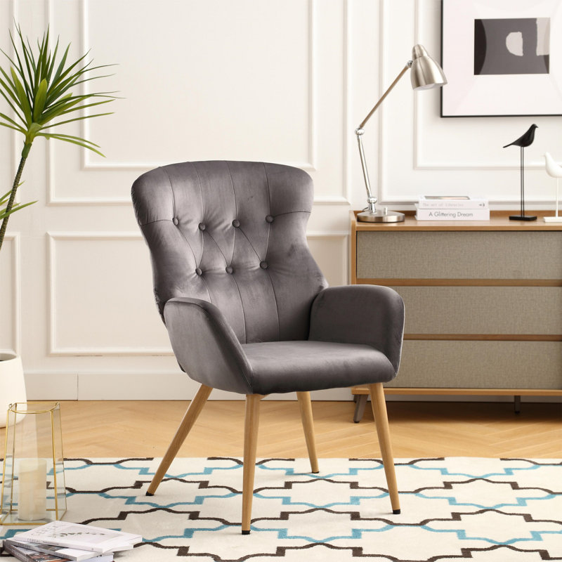 Fauteuil d'appoint à oreilles Jennevieve, gris