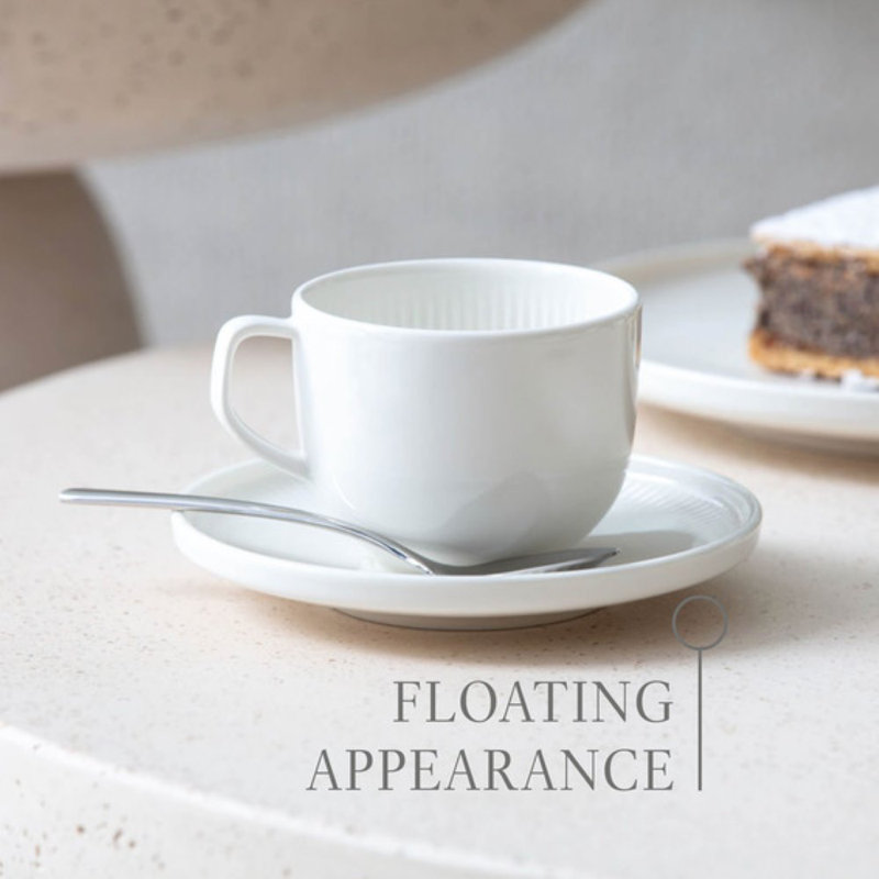 Villeroy & Boch Afina Coffee Cup, Premium Porcelain, Made in Germany, Dishwasher and Microwave Safe, 3.25 x 2.5 in, Stackable, White