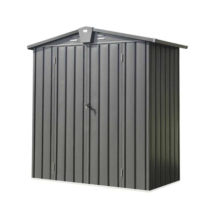 Outdoor Metal Shed 5.7X3 Ft - Galvanized Steel For Garden, Patio, Backyard, Lawn Lockable Double Doors, Expansive Storage, Rust And Corrosion Resistance, Roof With Good Drainage Storage For Lawn,
