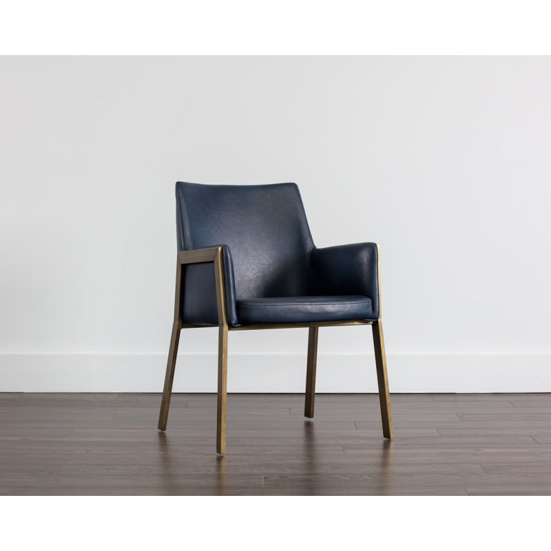 Bernadette Tufted Armchair, Blue Faux Leather