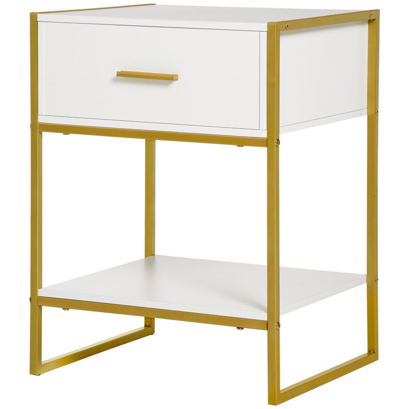 Mullica 45cm W Steel Bedside Table