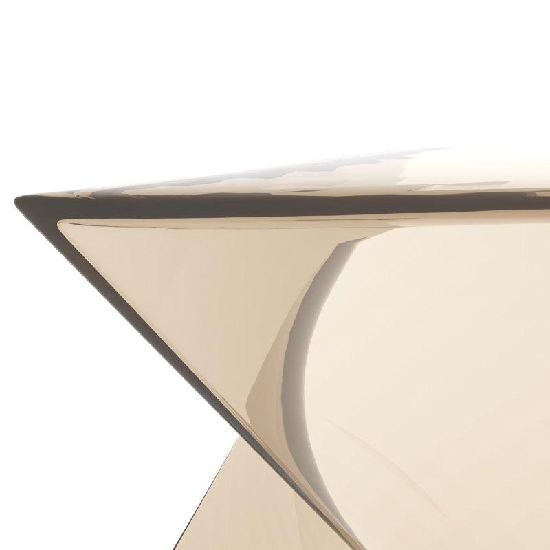Table d'appoint sculpturale 17 po Leisuremod, Transparent Amber, Simple