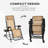 Outsunny Outdoor Rocking Chairs, Foldable Reclining Zero Gravity Lounge Rocker W/ Pillow, Cup & Phone Holder, Combo Design W/ Folding Legs, Beige-1025294339