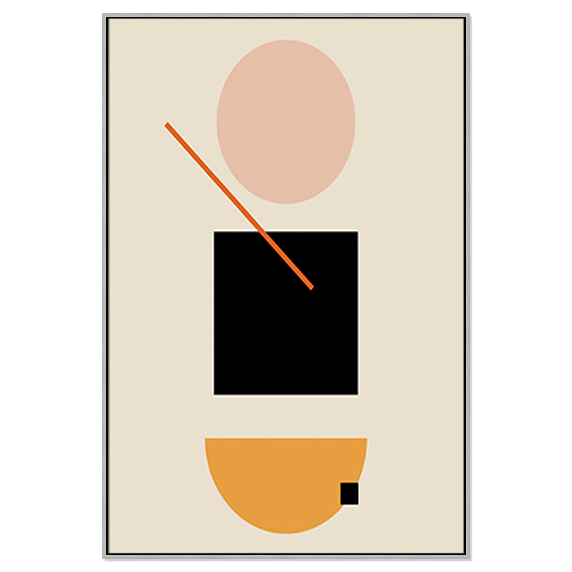 Simple Shapes by Daniela Santiago, 61.5" H x 41.5" W x 2" D, Silver Framed