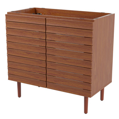 Armoire de salle de bain à 2 tablettes lattes Aubert Modern Farmhouse (lavabo non inclus)