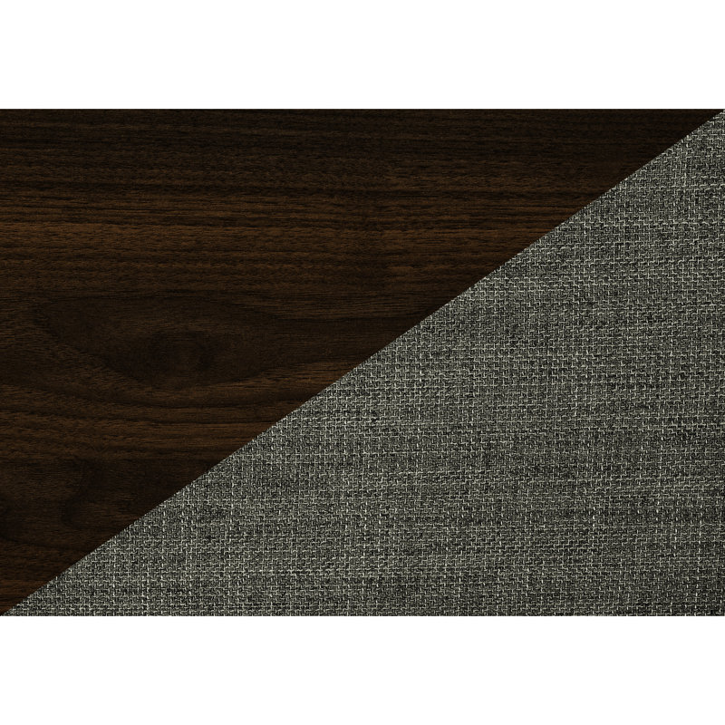 De 2 chaises de salle à manger modernes de 38 po de hauteur, recouvertes de tissu gris, avec des pieds robustes en bois de noyer