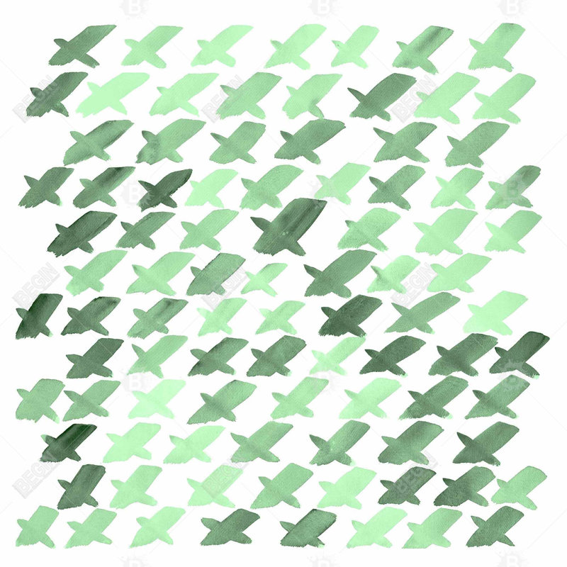 "Motif vert X" sur toile