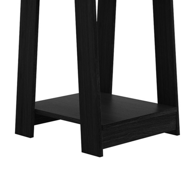 Ensemble de 3 tables basses et tables de bout modernes avec tablettes ouvertes - noir, Noir