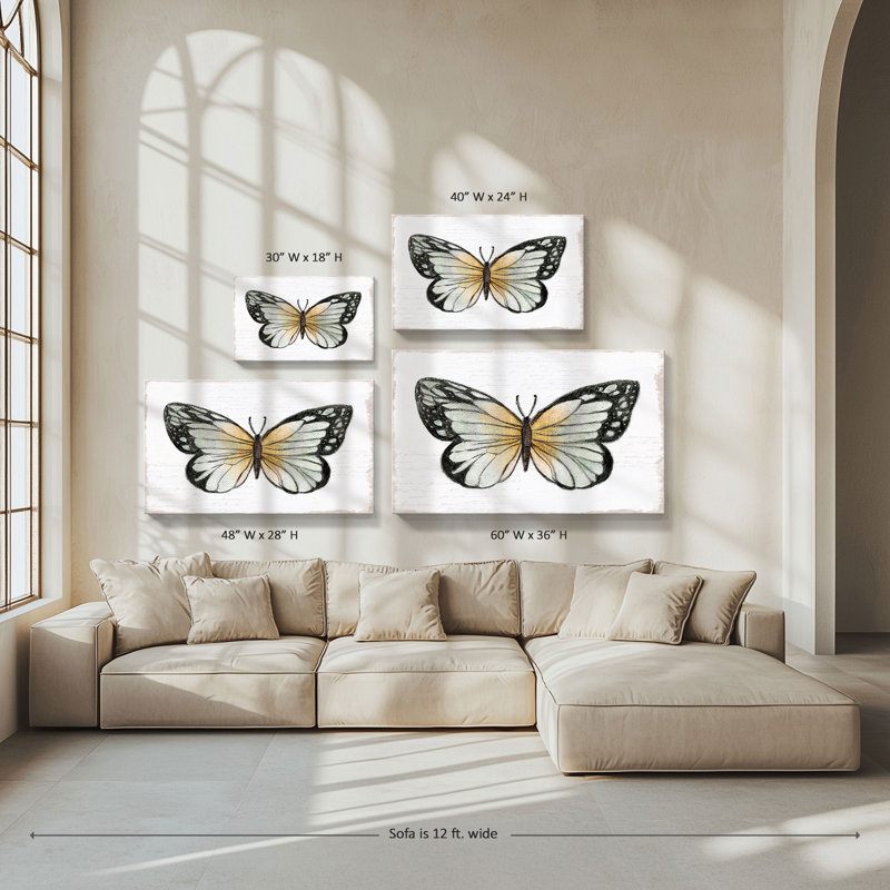 "Vintage Flutter IV" par Tava Studios, reproduction sur toile, H 18 po x l 30 po x P 1 po