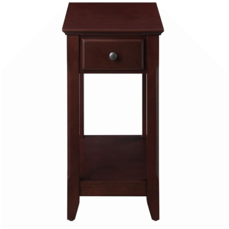 Noralie Rectangular 1-Drawer Accent Table, Espresso Wood