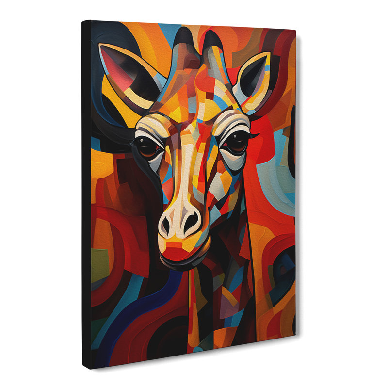 Giraffe Cubism Art No.2 - Wrapped Canvas, 60cm H x 40cm W x 3cm D