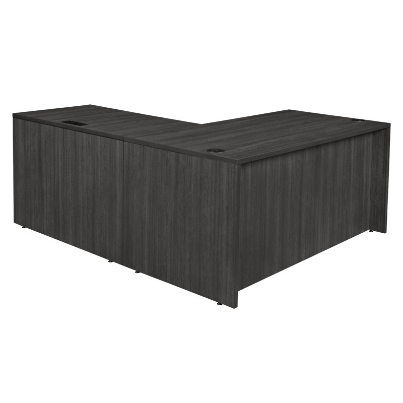 Ash Grey Legacy L-Shaped Professional Corner Desk with Drawers
