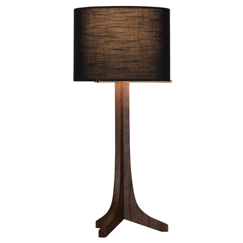 Nauta LED Table Lamp, Dark Stained Walnut, Black Amaretto, Brushed Aluminum