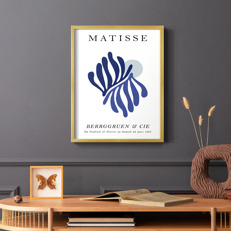 Matisse CCXCVI Framed Print - Solid Wood, 14" H x 11" W, Gold