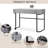 39" Mirrored Dressing Table With Stainless Steel Base, 2 Drawers-2033448734