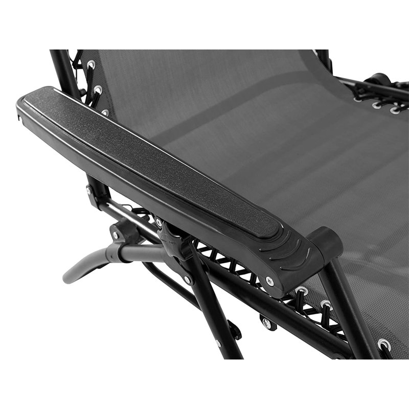 Outdoor Metal Chaise Lounge, Gray