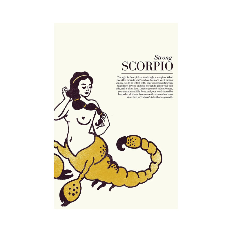Zodiac Gold Scorpio by The Whiskey Ginger - Wrapped Canvas Rectangle Print, 101.6cm H x 66.04cm W, Wrapped Canvas