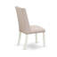 7 pièces avec plateau de table rectangulaire blanc cassé (blanc cassé) et 6 chaises de salle à manger de couleur crème avec têtes de clous et un haut dossier élégant, lin brossé blanc-41626379-41626374