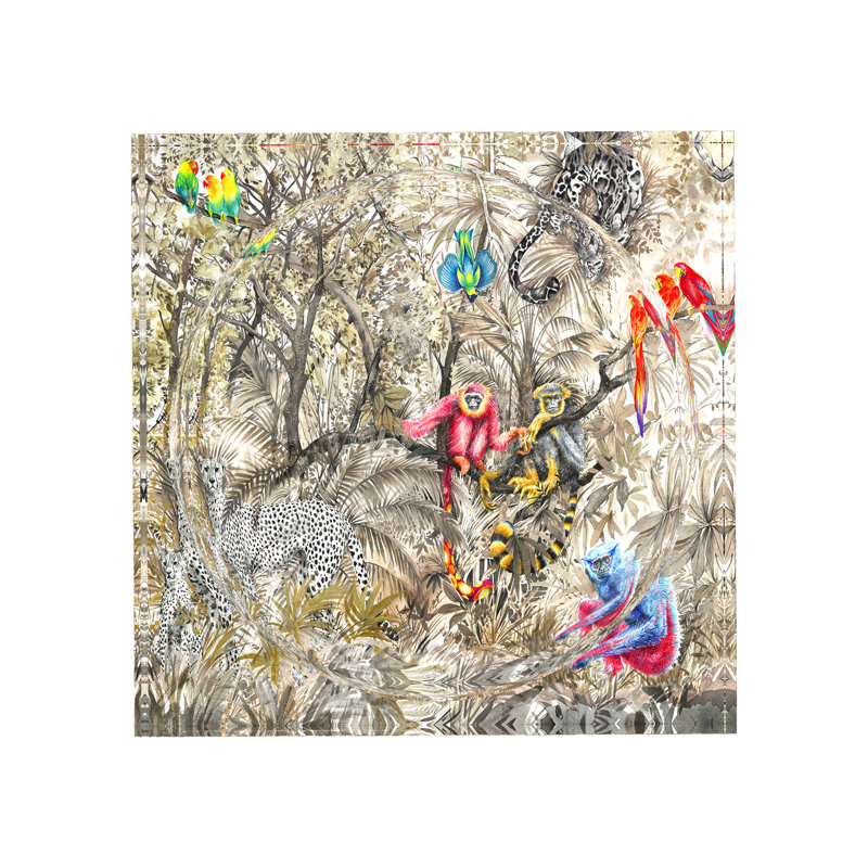 Arcadia Chettah Scene Acrylic Decorative Tray, 6"W x 6"D x 2"H