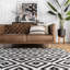 Tapis en laine à motif géométrique pour le salon, la chambre à coucher, la salle à manger et la cuisine Decca, beige / brun-877914367