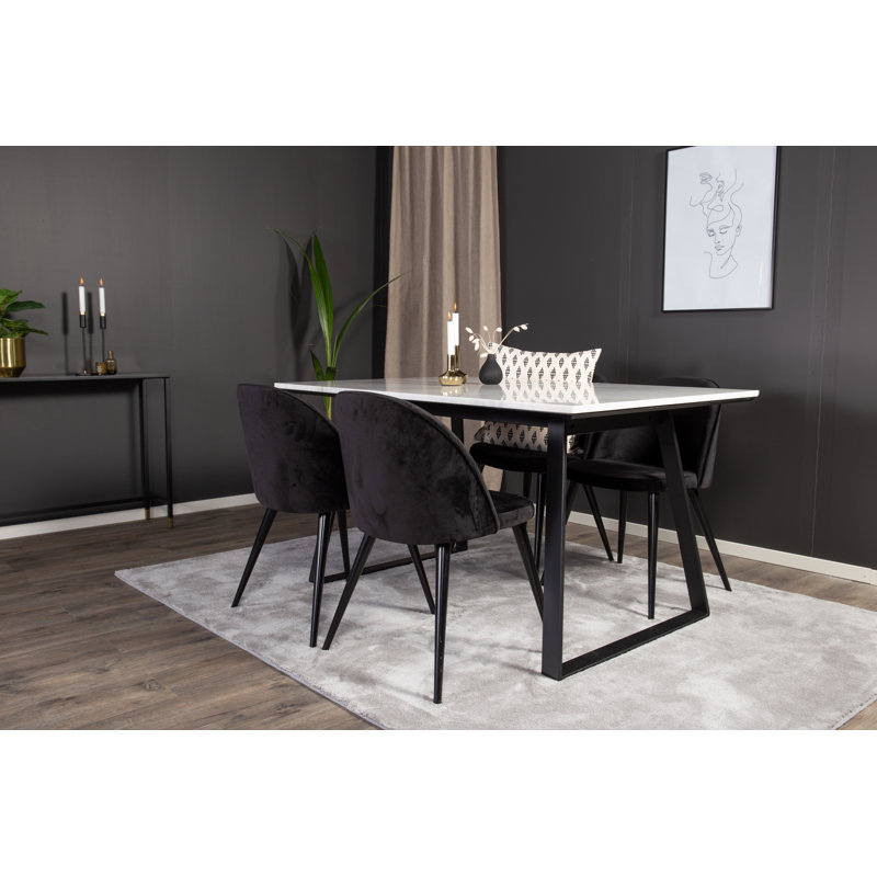 Mabel 4 - Person Dining Set, Black