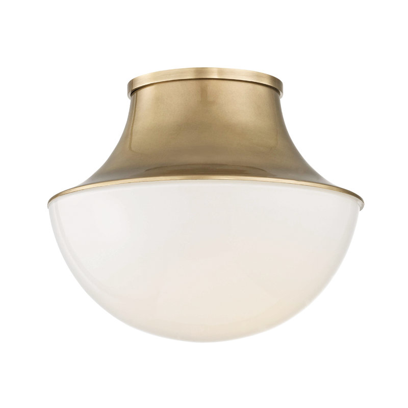 Lettie 1 - Light Flush Mount, Aged Brass, 14'' H x 14.75'' W x 14.75'' D