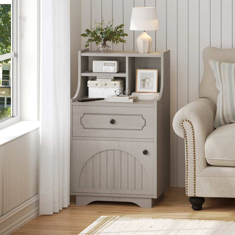 Table de chevet Modern Farmhouse, Gris