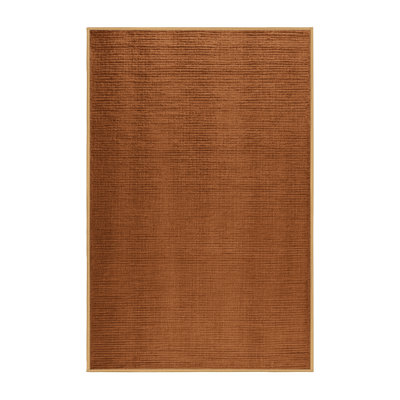Machine Washable Solid Brown Area Rug