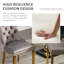 Ensemble de 4 chaises de salle à manger rembourrées en velours et pieds dorés-2134824450-2134824456